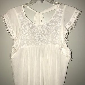 White blouse with tie back